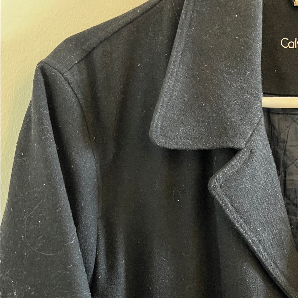 Calvin Klein Men's Classic Black Pea Coat - Picture 4 of 10